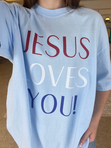 Jesus Loves You! Tee - Chambray