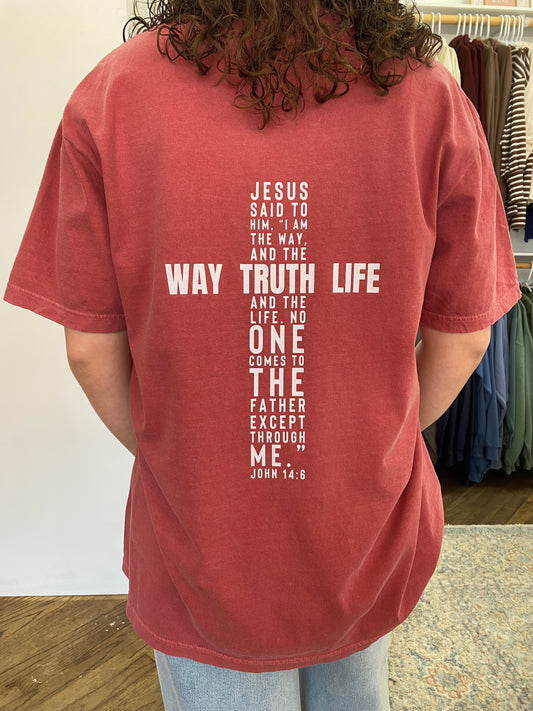 Way Truth Life Tee - Crimson
