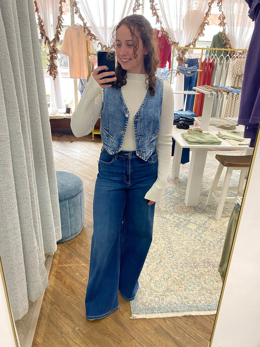 Meg Denim Vest - Medium Denim