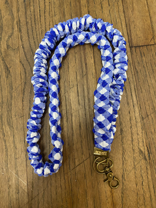 Madalynn Checkered Lanyard - Royal Blue