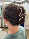 Bethany Wavy Claw Clip - Silver