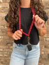 Madalynn Linen Lanyard - Maroon