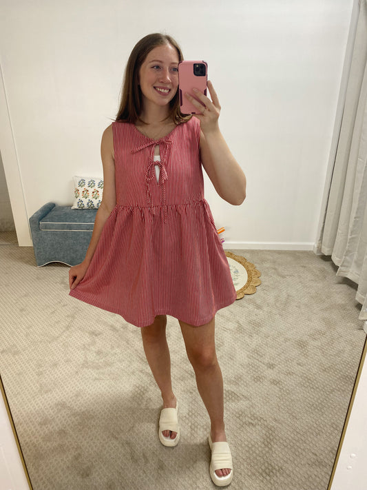 Rowan Mini Stripe Bowknot Dress