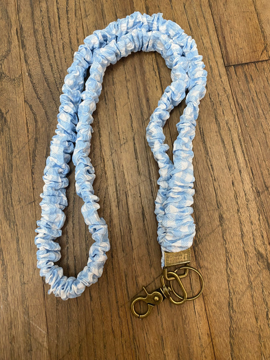 Madalynn Sky Blue Gingham Lanyard