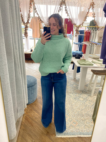 Rachael Turtle Neck Sweater - Seafoam