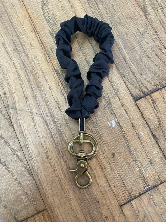 Black Luxe Scrunchie Keychain