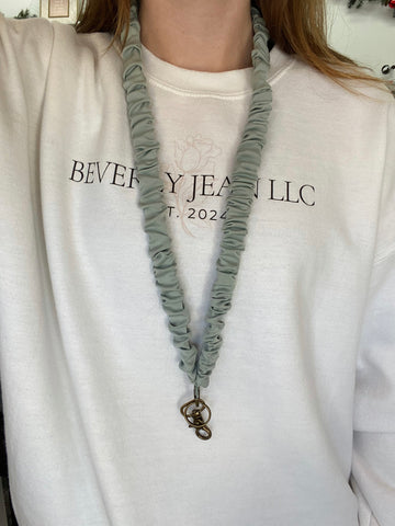 Madalynn Dusty Sage Scrunchie Lanyard