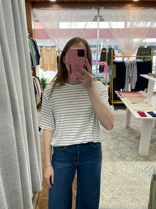 Billie Striped Top - White