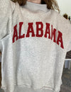 "Alabama" and "AL" Reversible Sweatshirt - Heather Grey
