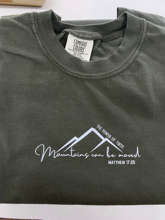 The Power of Faith Tee - Moss Green