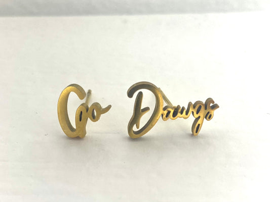 Go Dawg Stud Earrings - Gold