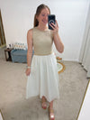 Aria Striped Sleeveless Maxi Dress - Ivory/Taupe