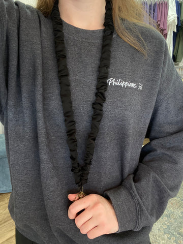 Madalynn Breakaway Scrunchie Lanyard - Black