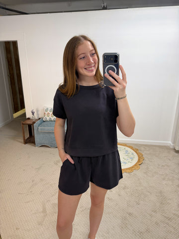 Gia Rib Classic Shorts - Black