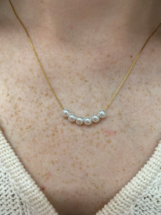 Delphine Pearls Necklace - Gold