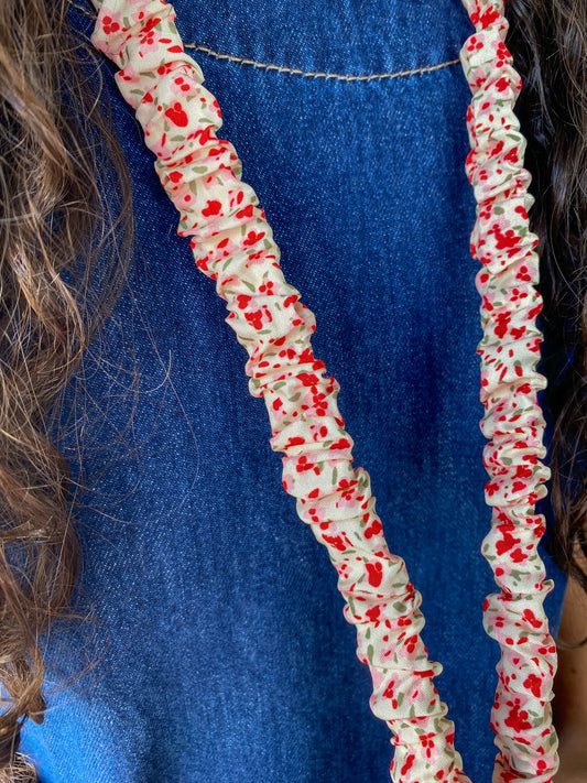 Madalynn Red and Pink Floral Lanyard