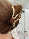 Bethany Wavy Claw Clip - Gold