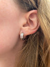 Jo Ridged Hoops - Silver