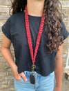 Madalynn Linen Lanyard - Maroon