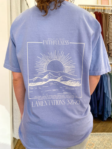 Great is Your Faithfulness Tee - Washed Denim