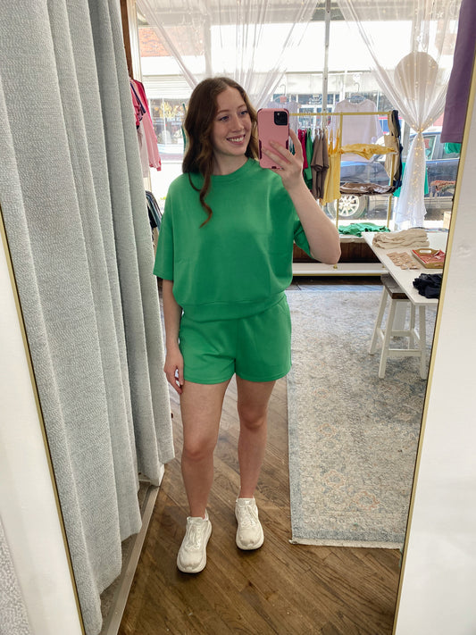 Joanne Scuba Lounge Top - Green Pop