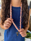 Madalynn Red and Pink Floral Lanyard