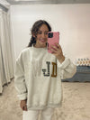 WWJD Embroidered Mock Neck Sweatshirt - Ash Grey