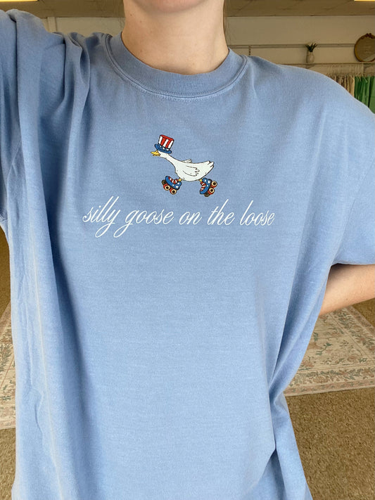 Silly Goose on the Loose Tee - Blue Jean