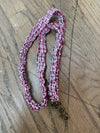 Madalynn Maroon Checkered Scrunchie Lanyard