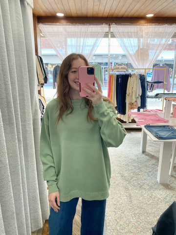 Vera Mock Neck Sweatshirt - Mint