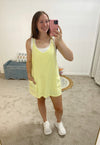 Skylar Washed Romper Dress - Yellow