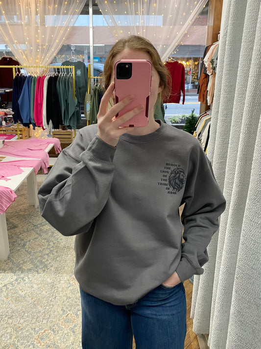 Lion of Judah Sweatshirt - Charcoal
