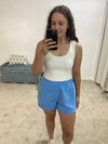 Joanne Scuba Lounge Shorts - Denim Drift