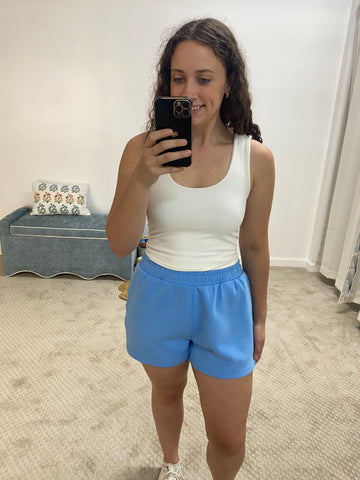 Joanne Scuba Lounge Shorts - Denim Drift