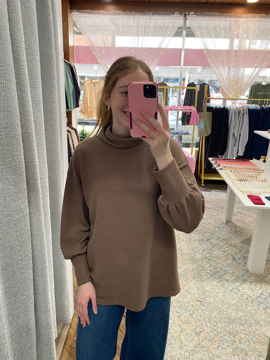 Aspen Turtleneck Sweater - Brown