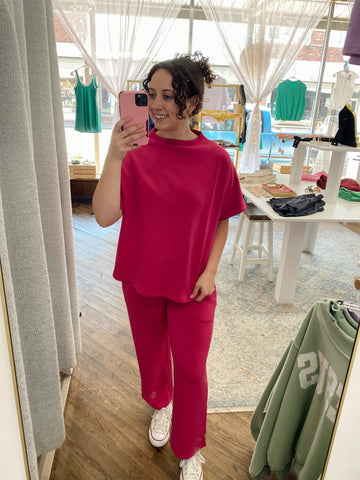 Dalys Casual Comfort Top - Plum Pink