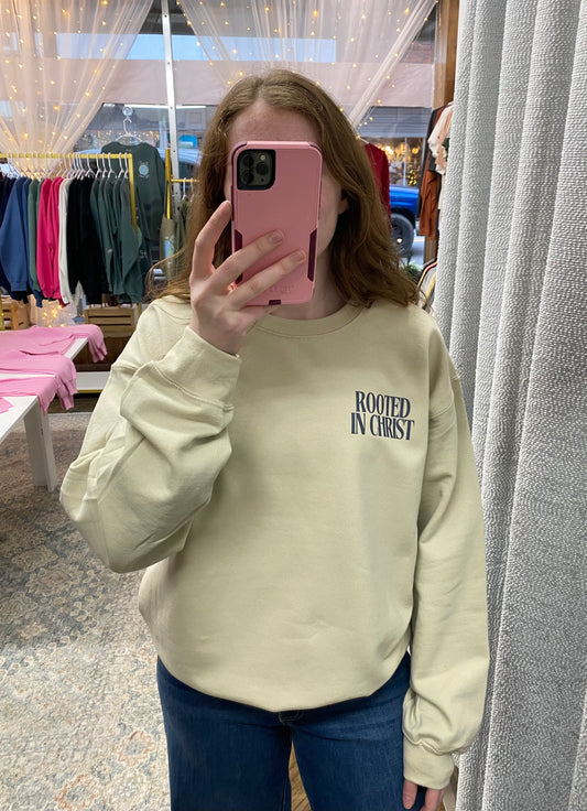 Rooted in Christ Sweatshirt - Sand