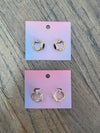 Kim Black Gemstone Hoop Earrings - Gold