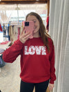 'LOVE' Sweatshirt - Cardinal Red