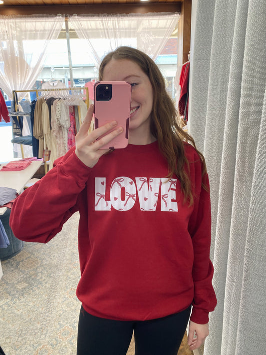 'LOVE' Sweatshirt - Cardinal Red