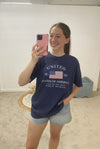 Land of the Free Tee - China Blue