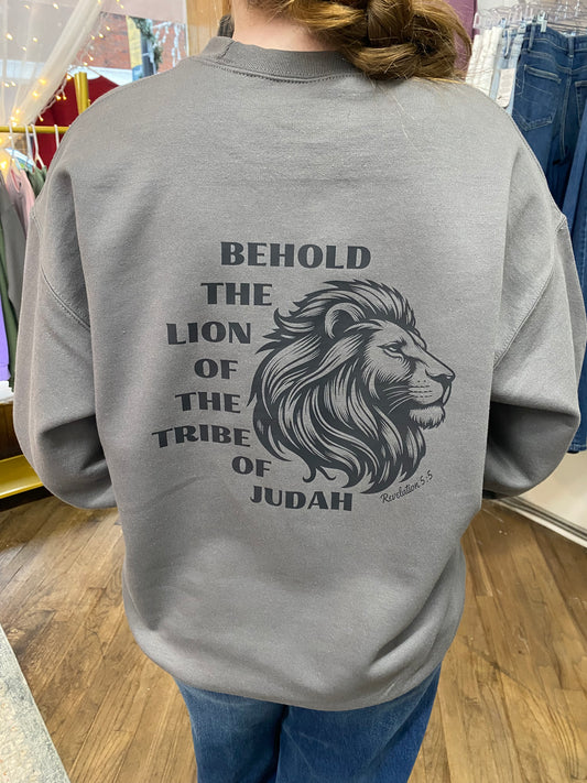 Lion of Judah Sweatshirt - Charcoal
