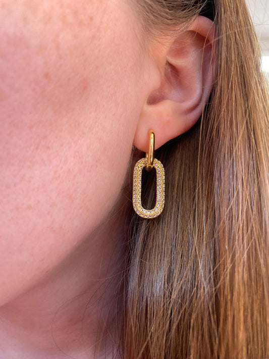 Brit Link Drop Earrings - Gold