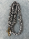 Madalynn Black Checkerboard Scrunchie Lanyard