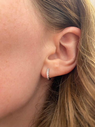 Kiera Crystal Hoops - Silver