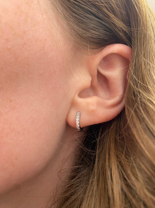 Kiera Crystal Hoops - Silver