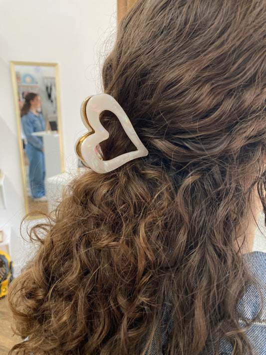 Margaret Heart Claw Clip - Opal