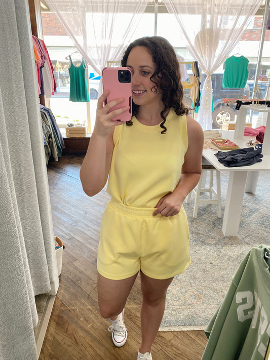 Bea Scuba Shorts - Yellow Glow
