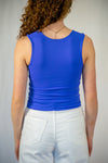 Anna Double Layered Tank Top - Blue Iris