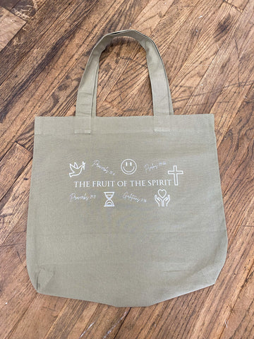 Fruit of the Spirit Tote Bag - Olive